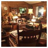 Lamps, rugs, clocks, art