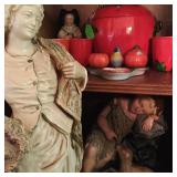 Statues and pumpkins