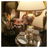 Gold gilt lamps and accent pieces