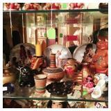 Native American themed dolls, pots and decoratives