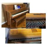 Steinway Upright Piano, Walnut Finish, Serial #F-446883