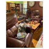 Lazy Boy Manual Recliners, brown faux leather