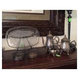 Cut glass and pewter 