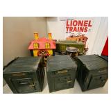 Die-cast Lionel train #8 and Lionel Coin Banks