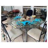 Wrought Iron Patio Furniture with Glass top