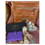 Assortment of Ladies Purses, Michael Kors, Coach and Vintage Christmas Angels