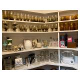 Pantry Full of Vintage Libby Glassware, Small Appliances, Canning Jars