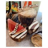 Zebra Hide drums from Africa, 1950s and 60s