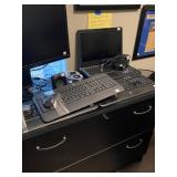 Computer Equipment and Black File Cabinet