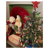 Small Rotating Christmas Tree with hundreds of miniature attached ornaments