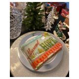 Sparkling Silver Glass and Beaded Chargers