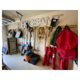 More Garage items including Tools by Black and Decker, Rigid Shop Vac, Large PAGEANT sign