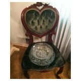 Victorian stlye chair with heart shaped back