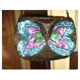 Sequined butterfly handbag