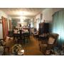 Duncan Phyfe Queen Anne Table and chairs, crystal, silverplate serving pieces, decoratives