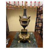 Matching pair of reproduction Louis XVI French Bronze and Marble Table Lamps