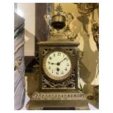 Antique French Brass Mantle Clock
