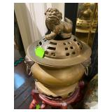 Large Brass Antique Asian Incense Burner