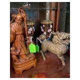 Enamelware Vases and Brass Incense Burner