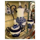 Blue and White Coffee Set
