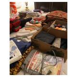 Bedspread, heating pad, napkins, placemants, towels