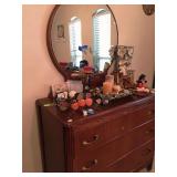 Three drawer dresser & mirror circa. 1940