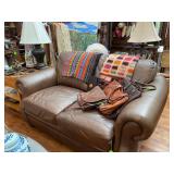 Brown Leather Settee