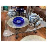 Glass Top Coffee Table on Metal Base