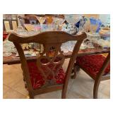 Mahogany Dining Room Table, 2 leaves, 6 chairs