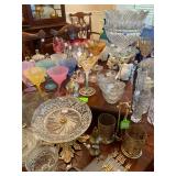 Assortment of Crystal Serving Pieces and Vases