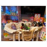 Childs Dolls and baby bed