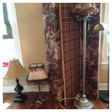 Lamps and fabric room divider