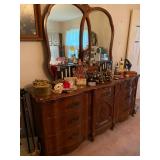 French Provincial style maple Dresser with Mirror