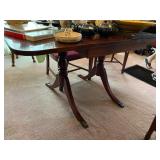 Mahogany Dining Room Table with Brass Feet