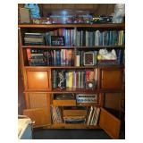 Mid Century Wall Unit with built in Garrard stereo receiver, record player and speakers