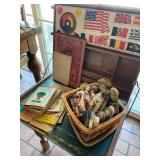 Antique Portable Teachers Desk for Home Schooling, Big Red Chief Tablet which has never been used