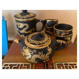 Chinese Tea Set, Black Jasperware 