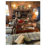 Den area filled with baskets, decoratives and much more