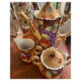 Antique Lefton Coffee Set with Creamer and Sugar beautiful hand painted china