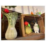 Cute Veggie Decoratives, Mr. Rabbit and a wooden box
