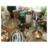 Serving bowls, small appliances, Corning ware percolator