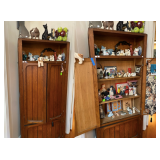 Antique Oak Pantry filled with approx 100 Cat figurines