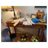 Sofa Table with drawers and handmade dolls