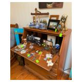 Early American Maple Secretary and a collection of crosses
