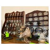 Miniature Pewter chargers with Industrial scenes of America AND Presidential Pewter Spoon Collection