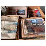 Old Newspapers and Life Magazines chronicling historical events for last 50 years