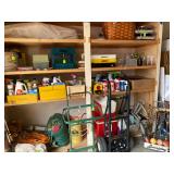 Garage full of jars, tools, camping gear, tool boxes and much more