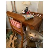Antique Oak Childs School Desk and Chair