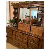 1980s Dresser, Queen Headboard, and matching nightstand