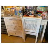 White Wicker Desk and Chair